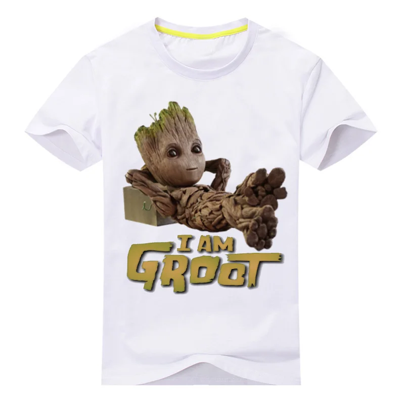 G Детская одежда для мальчиков летние детские футболки с надписью "groot" Детские короткий рукав футболки для девочек верхняя одежда для девочек хлопковая футболка футболки для детей топы для девочек - Цвет: G