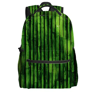 

Bamboo Verdure Side By Side Neat Plant Backpack Wear Resistance Laptop Backpack Book Bag Casual Sports Bags School Bag