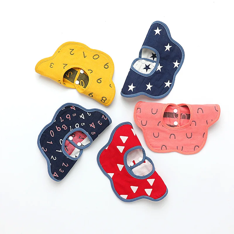 Gauze Muslin Baby Bibs 360 Degree Rotation 6-Layers Kids Bandana Burp Cloth Soft Newborn Infant Saliva Towel Stuff | Детская одежда и