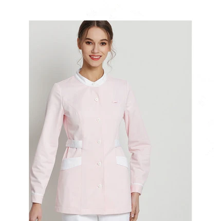 Pink l-розовая одежда для медсестры с коротким рукавом, Женская рабочая одежда для салона красоты, модный раздельный костюм, брюки для медсестер, летние штаны - Цвет: jacket