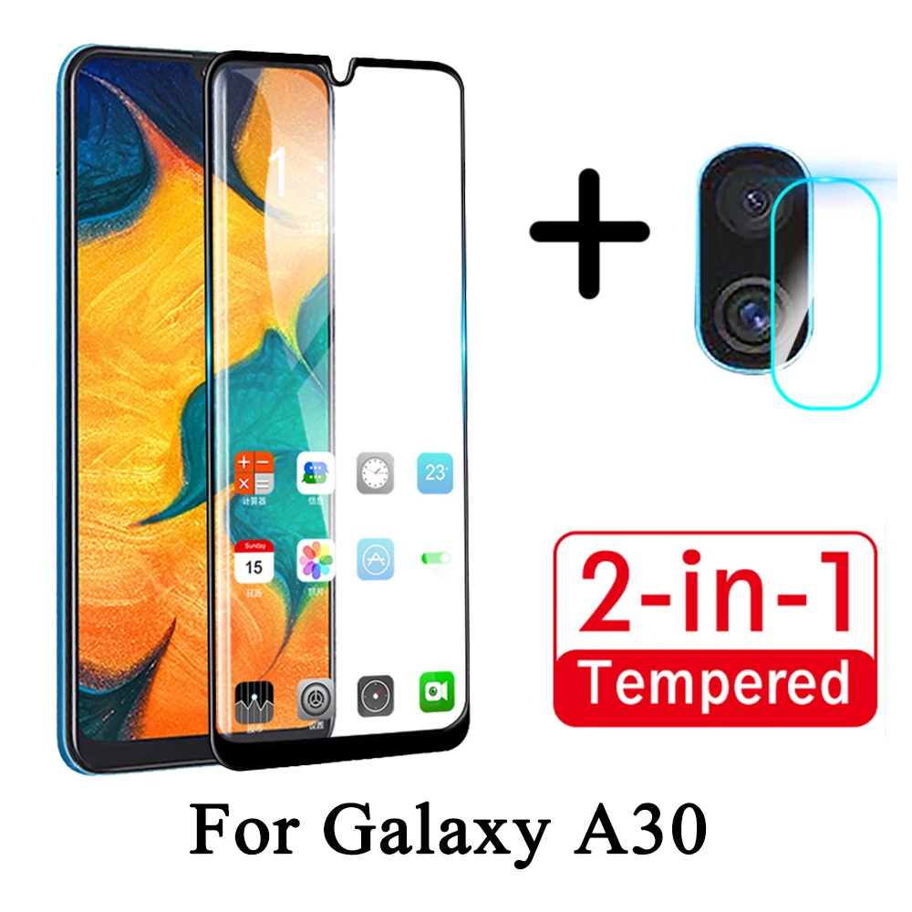 2 в 1 экран и объектив камеры Защитное стекло для samsung Galaxy A50 A505F не царапающийся