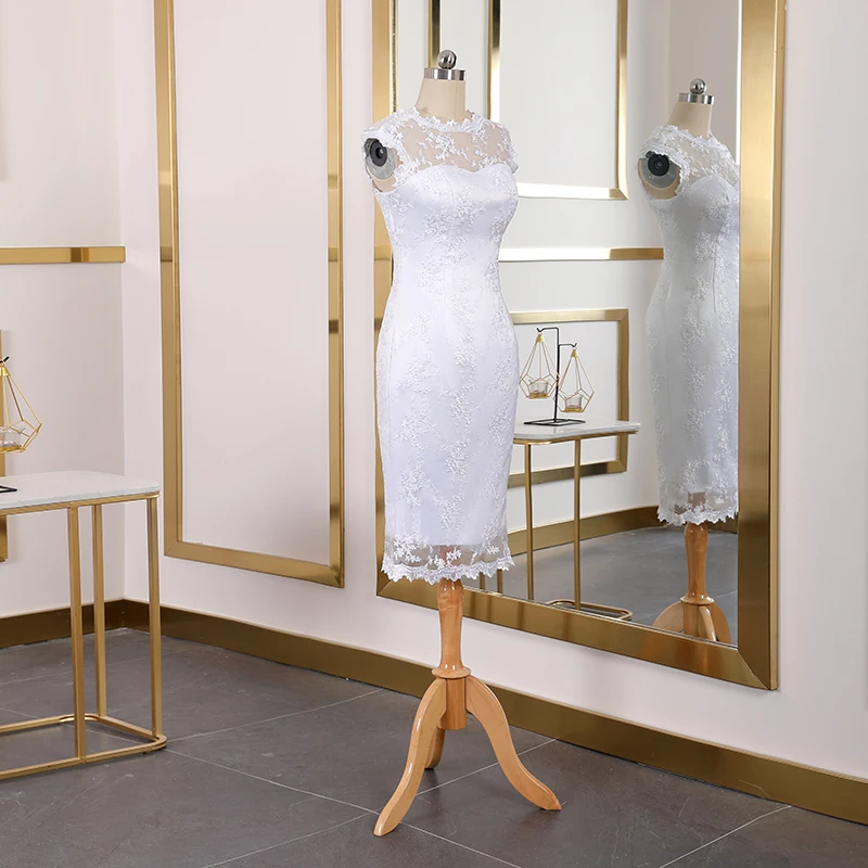 Vestido De Noiva, короткое Кружевное платье, свадебное платье, иллюзия, свадебные платья, украшение на шею, облегающее платье, кружевное платье, Vestidos Novia Cortos