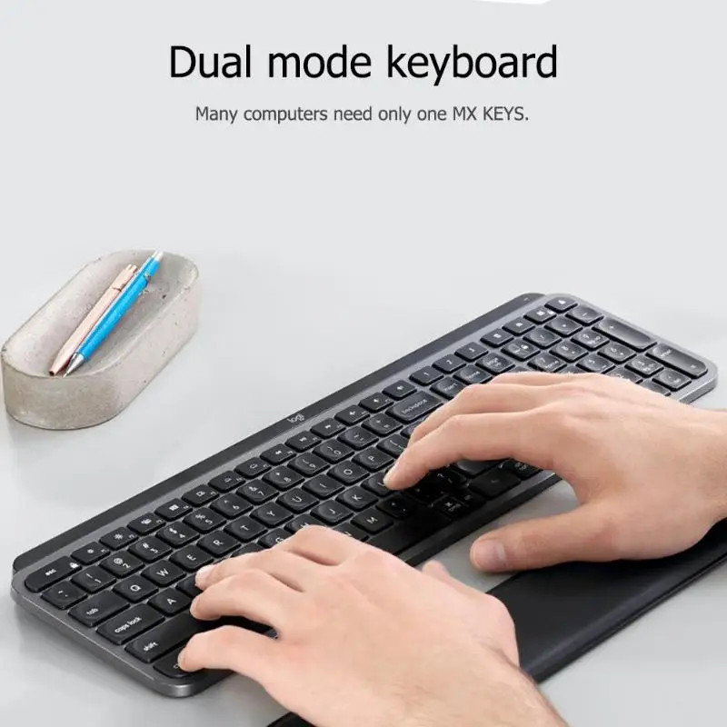 Горячая Распродажа, клавиатура, износостойкая, портативная, с клавишами logitech MX, 2,4G, Bluetooth, двойной режим, с подсветкой, легко переключаемая, беспроводная клавиатура