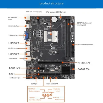 

HM55A Desktop Computer Motherboard DDR3 LGA1288 Support I3 I5 I7 CPU Motherboard