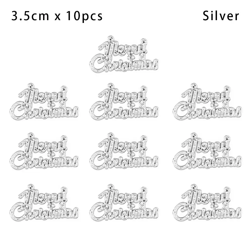 thumbnail image 1 of 1/10 piezas de decoración navideña de plástico con colgante de Feliz Navidad, colgante con letras en inglés, adornos para árbol de Navidad, decoración de Año Nuevo, 1 of 5