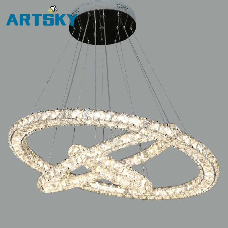 

Modern Champagne Transparent Free Combination LED Crystal Lamp Living Room