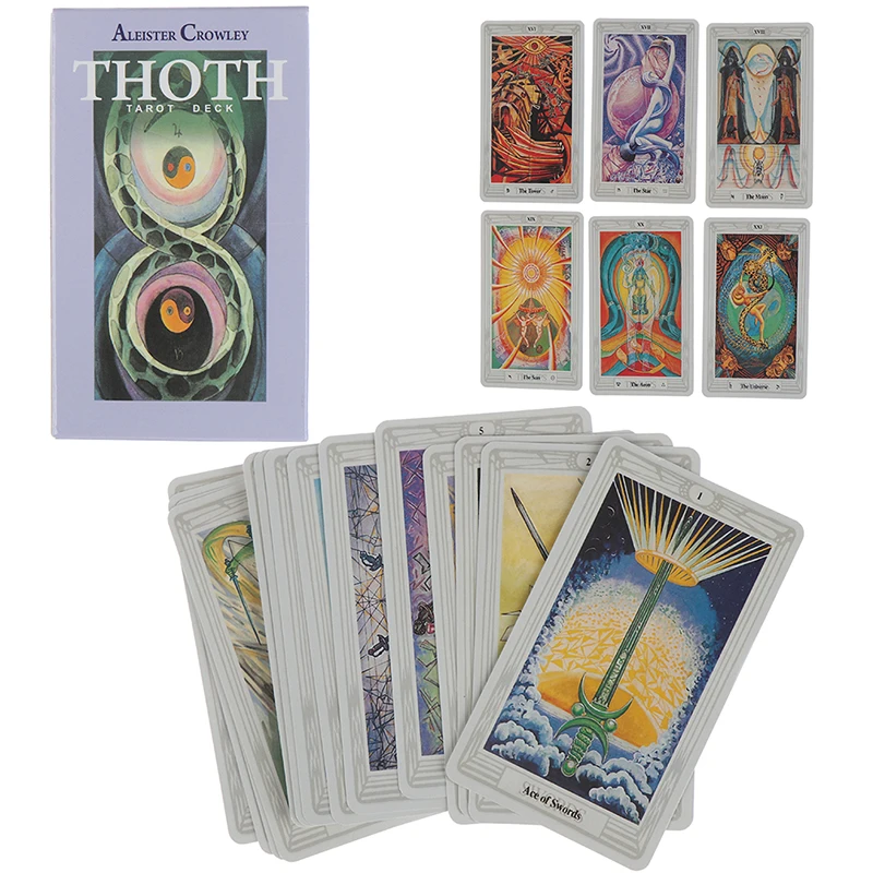 

Egyptian Myth Divination Aleister Crowley Thoth Tarot Pocket Guidebook 78 Cards