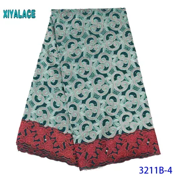 

African Cotton Lace 2020 High Quality Swiss Dry Cotton Lace in Switzerland Embroidery Lace with Stones for Women KS3211B