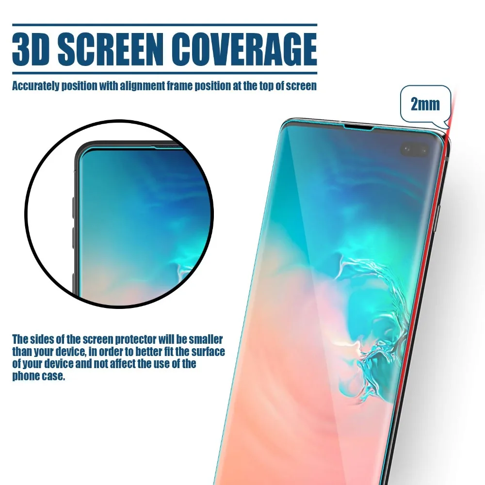 US $124.80 100PcsLot UV Tempered Glass For Samsung Galaxy S10 S9 Plus Note10 Plus 9 3D Full Liquid Screen Protector For Samsung S20 Glass