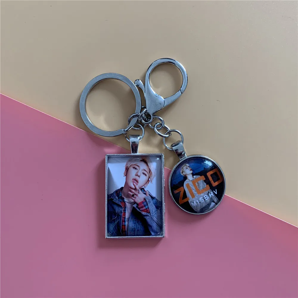 KPOP ZICO Metal Keychains Key Ring Woo Ji Ho Peripheral Phone Case Package Pendant Lanyard Chain Fans Gilfs Wholesale | Украшения и