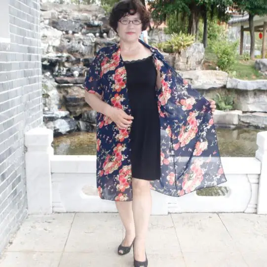 Кимоно размера плюс 6XL 7XL женский кардиган рубашка топы и блузки с принтом Blusas Mujer