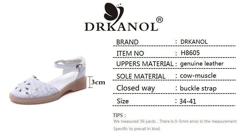 DRKANOL/босоножки из натуральной кожи женская летняя обувь женская обувь с пряжкой buckle Strap Flats сандалии повседневные женские сандалии с вышивкой размеры 34-41