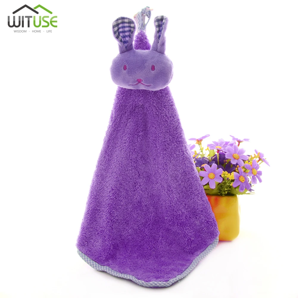Purple 34x30cm Полотенце для рук, хлопковое милое полотенце для лица, мягкое впитывающее полотенце из микрофибры, рождественское детское полотенце для рук - Цвет: Purple 34x30cm