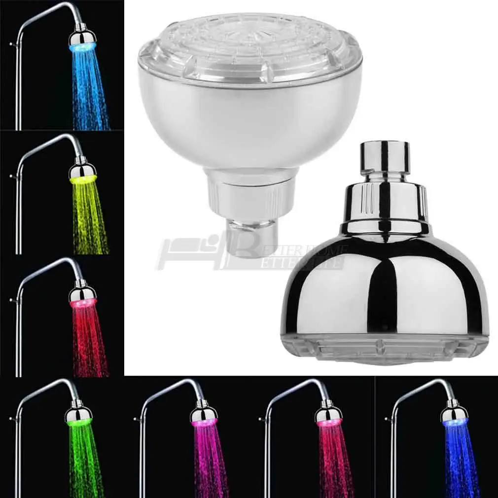 Led Color Changing Shower Head Light Glowing Automatic 7 Color Changing Automatic Handheld Water Saving Shower Bathroom Decor