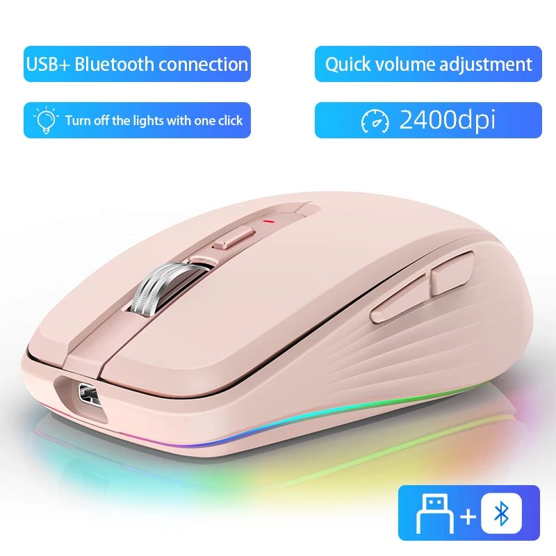 Bluetooth 5.0 Wireless Mouse Rechargeable Silent Multi Arc Touch Mice Ultra-thin Magic Mouse For Laptop Ipad Mac PC Macbook 