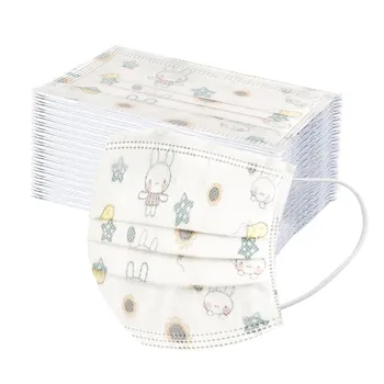 

50pcs Child Kids Disposable Masks Dust-Proof Children's Fabric Cat Print Facial Mask Elastic Earloop Mascarilla Reutilizable