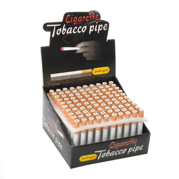

100 pcs Metal Aluminum Cigarette Shape 78mm 55mm Length Dugout One Hitter Portable Herb Tobacco Pipe