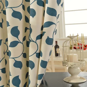 

Blackout Curtain For Living Room Leaf vine branch pattern Bedroom Kitchen Balcony Pastoral Fresh Sheer for Window Decoration