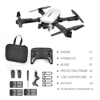 

R8 Drone Folding Professional HD Aerial Four-Axis Aircraft Optical Flow Following Dual Camera With Storage bag And Battery set