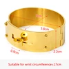 Rock Brand Big Wide Button Bracelets for Men Women Jewelry Belt Desgin Stainless Steel Bangle Jewelry Accessories Souvenir Gift 6
