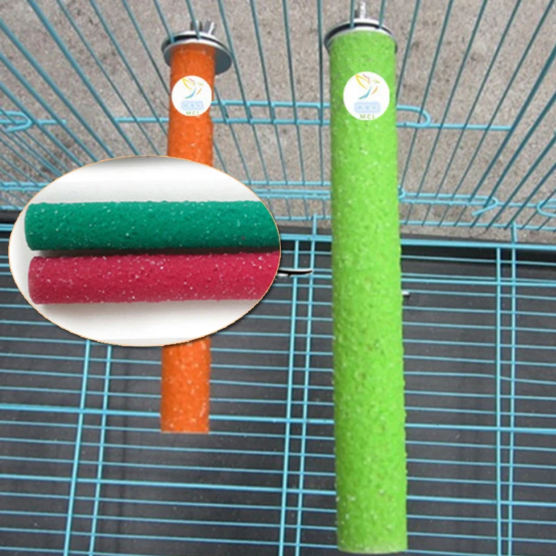 10/14/18cm Parrot Standing Stick Bird Claw Beak Grinding Stick Pet Bird Standing Stick Birdcage Accessories Random Color