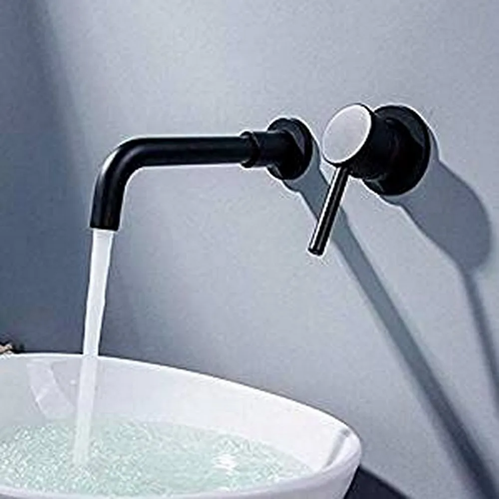 

360° Rotating Copper Black Basin Faucet With Black Paint On The Surface Anti-oxidation Anti-rust And No Leakage Saves Up to 30%