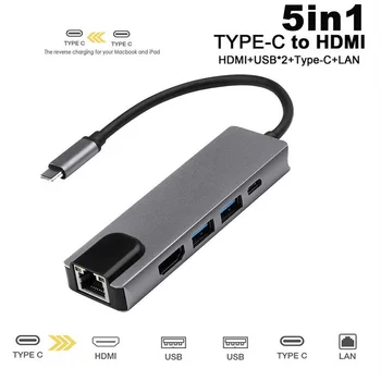 

Type C Converter Hub 4K USB 3.0 to RJ45 Lan Adapter Charger For Macbook