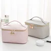 PURDORED 1 Pc  Large Women Cosmetic Bag PU Leather Waterproof  Zipper Make Up Bag Travel Washing Makeup  Organizer Beauty Case ► Photo 2/6