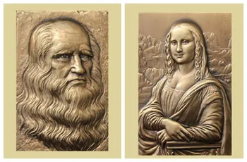 

80*55MM Brass "Mona Lisa & Da Vinci" art bronze medal