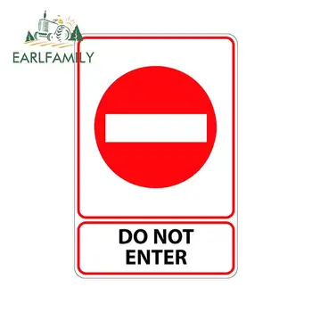 

EARLFAMILY 13cm x 8.7cm for Plastic Do Not Enter Sign Car Sticker Fashion Waterproof Windows Laptop Car Assessoires Decal