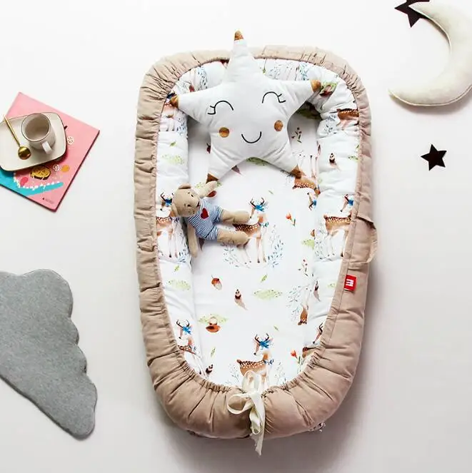 Портативная детская кроватка, хлопковая корзина для сна, защитные бамперы для новорожденных, постельное белье YHM008 - Цвет: YHM008J