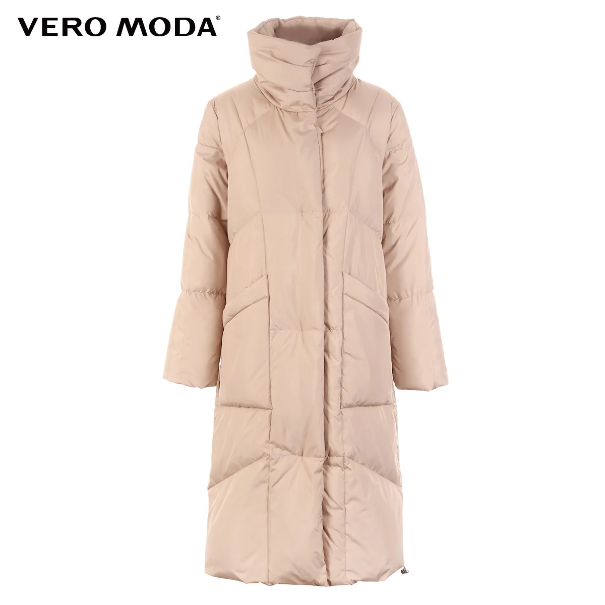 Vero Moda женский с высоким воротником ветрозащитный рукав 80% белый утиный пух длинный пуховик парка пальто | 318412501