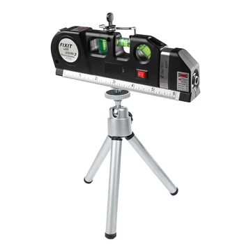 

Laser Level Vertical Measure Line Tape Adjusted Multifunction Standard Ruler Horizontal Lasers Lines Optical Instrument + Tripod
