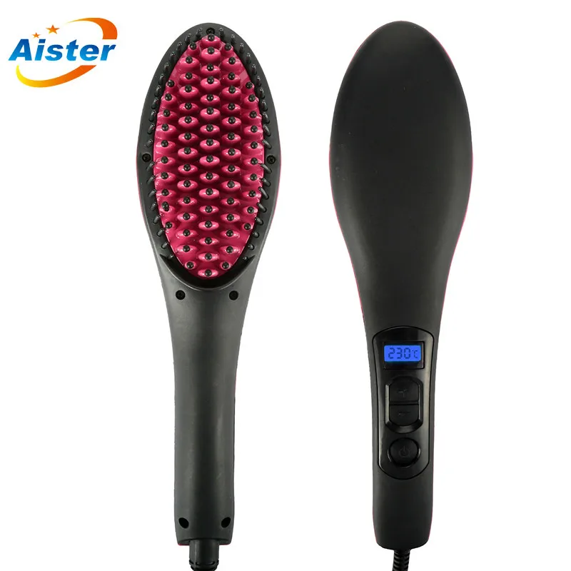 

Ceramic Hair Straightener Brush hair Electric Comb Flat Iron LCD Display Digital Heating Anti-static Hair Hot Brush Styling Tool