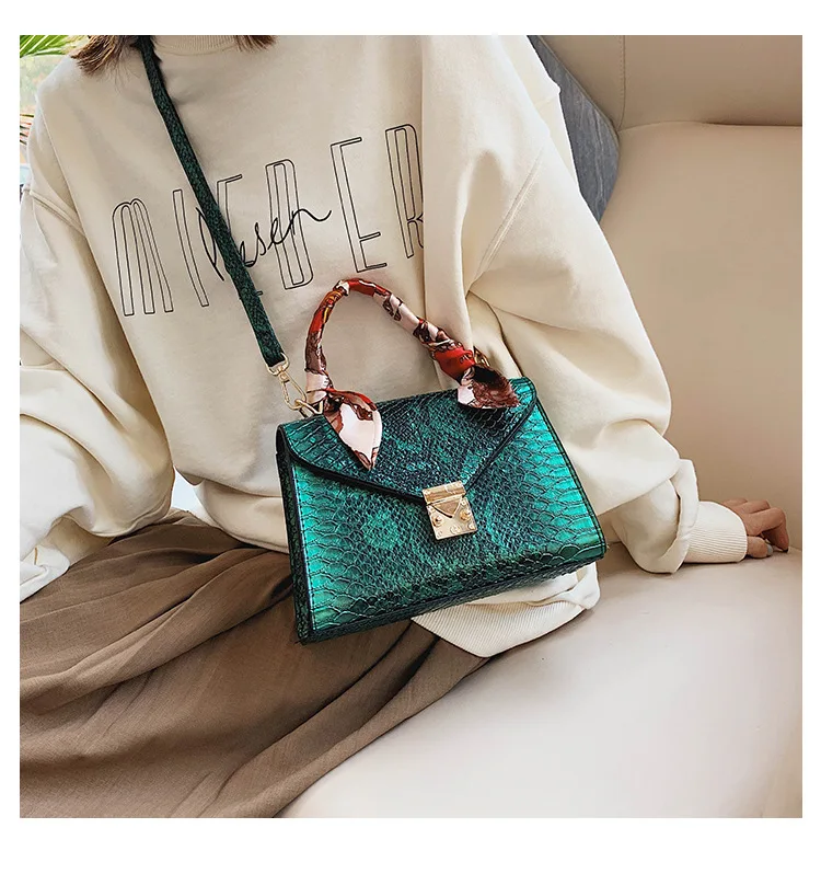 Luxury Crocodile Pattern Crossbody Bags For Women 2019 Small Scarf Handbag PU Leather Hand Bag Ladies Designer Shoulder Bag Blue (17)