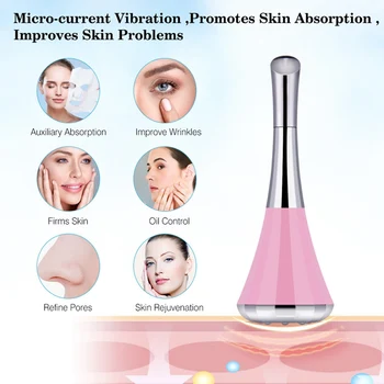 

2-Way Microcurrent Face Skin Firming Vibrating Anti Aging Face Massager Eye Wrinkle Removal Facial Toning Device