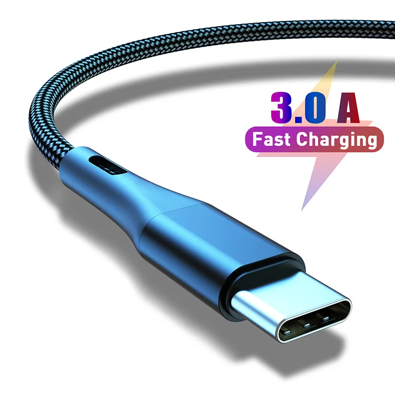 Кабель USB Type C 3A 1 м 2 3 кабель для быстрой зарядки Samsung S10 xiaomi redmi note 7 QC 0