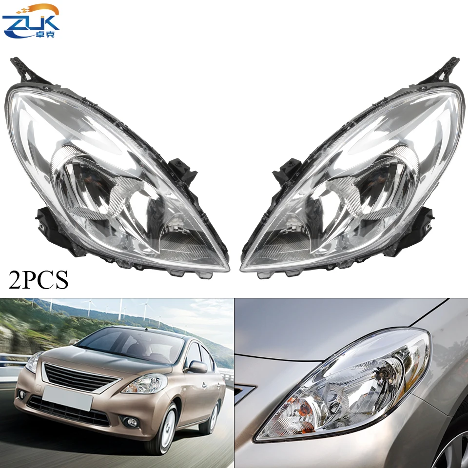 ZUK 2 шт. передних светильник головной лампа для NISSAN N17 Almera Sunny Versa Sedan Latio 2011 2012 2013