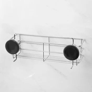 

Stainless Steel Bathroom Shelves Sucker Storage Rack for Shampoo Shower Toilet Wall Holder Drain Bath Suction Basket Cup