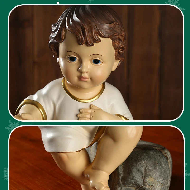 Jesus Doll Ornaments Holy Infant Advent Resin Craft Festival Home Decoration Statue Christmas Decor Catholic Religious gifts