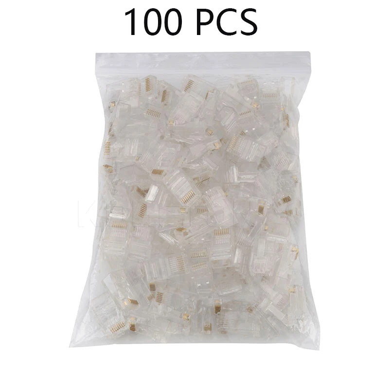 

50/100 Pieces 8P8C RJ45 Modular Plug for Network CAT5 LAN Professional and High Quality