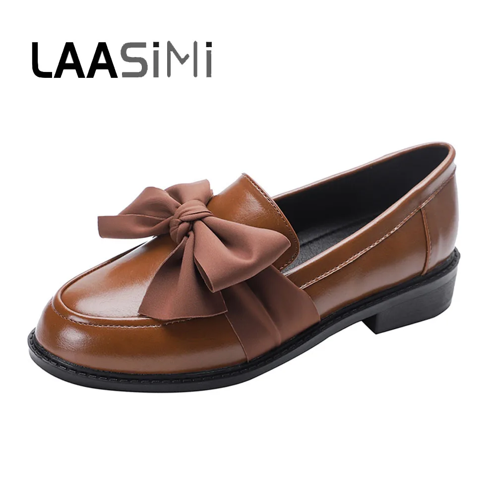 

LAASIMI Basic Women Shoes Instagram Style Cute Loafers Women Fashion Slip On Round Toe Ladies Flats Butterfly-knot Decoration