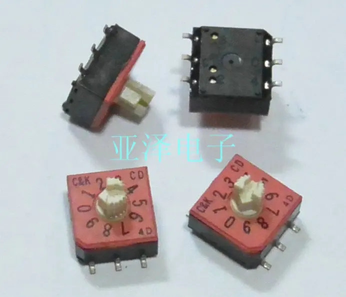 

5PCS/LOT us 0-9/10 stall 8421C rotary code switch, 7.5 x 7.5 positive code 3:3 patch