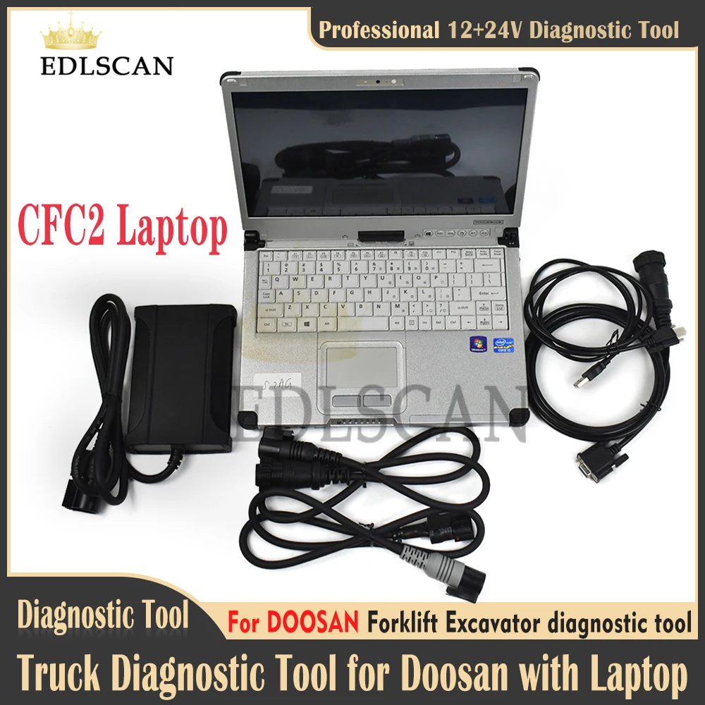 For Doosan with Toughbook CF19/CFC2/CF52/CF53 laptop Diagnostic scanner Forklift Excavator Loader Tool diagnosis | Автомобили и