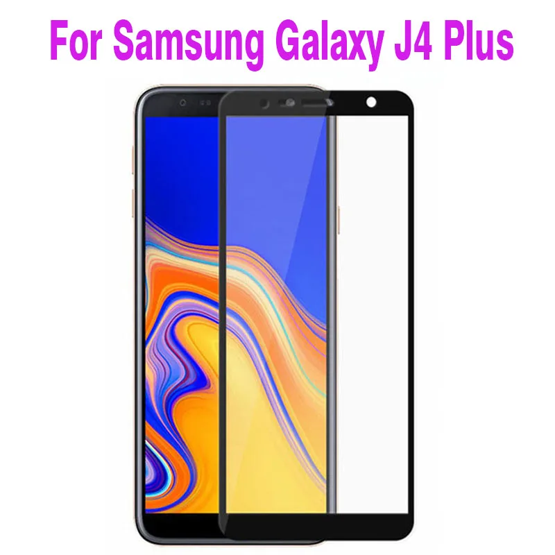 3D изогнутое закаленное стекло для Samsung Galaxy J4 Plus полное покрытие 9H защитная пленка