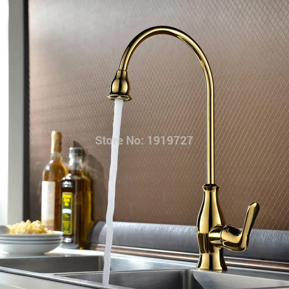 

Vidric Promotions Brass Hot Cold Single Lever High Arc Kitchen Sink Faucet Swivel Spout Brushed/Chrome/Titanium Gold/Oil Rubbed