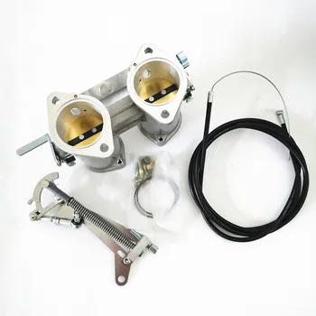 

DCOE 48 Twin 48mm Carburetor Throttle Bodies Body + Throttle linkage Top Mount + Throttle Cable for dellorto Weber Solex EMPI