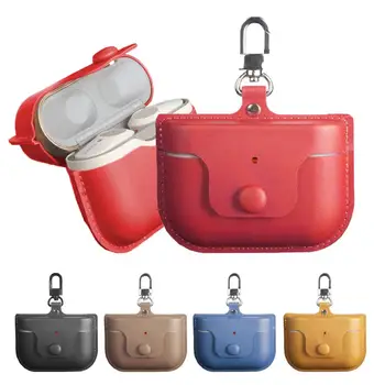 

Earphones Case For WF1000XM3 Bluetooth Headset Leather Protective Cover Wireless Sports Headset Anti-Lost Case Cover With Hook