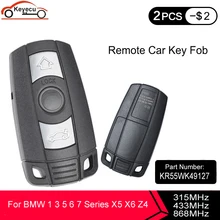 KEYECU 10 Teile/los Smart-Remote-Key Fob CAS3 3 Taste für BMW 1 3 5 7 Serie X5 X6 Z4 315MHZ 433MHZ 868MHZ PCF7945 Chip (nicht KYDZ)