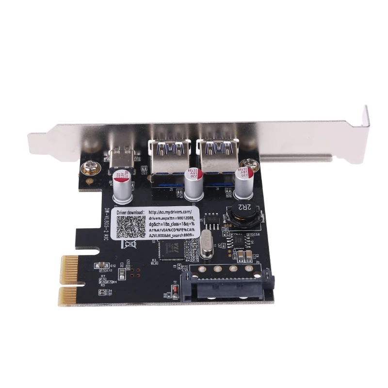 

PCIE PCI Express to USB 3.1 Type-C 2 Port USB 3.0 Type-A Riser Expansion Card Adapter with SATA 15 PIN TXB055
